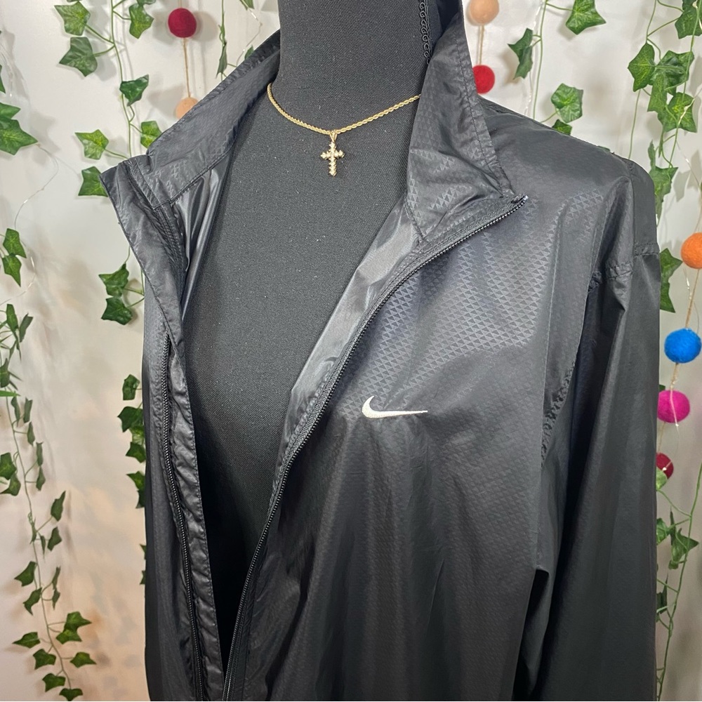 Nike Black The Athletic Department Vintage Windbreaker Lightweight Jacket LARGE - Picture 9 of 12